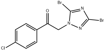 1-(4-chlorophenyl)-2-(3,5-dibromo-1H-1,2,4-triazol-1-yl)ethan-1-one 구조식 이미지