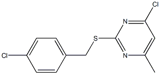 4-chloro-2-[(4-chlorophenyl)methylsulfanyl]-6-methylpyrimidine Structure