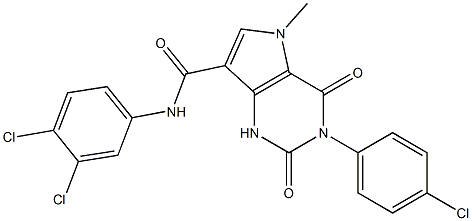 3-(4-chlorophenyl)-N-(3,4-dichlorophenyl)-5-methyl-2,4-dioxo-1H-pyrrolo[3,2-d]pyrimidine-7-carboxamide Structure