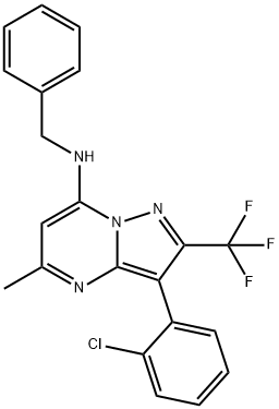 N-benzyl-3-(2-chlorophenyl)-5-methyl-2-(trifluoromethyl)pyrazolo[1,5-a]pyrimidin-7-amine Structure