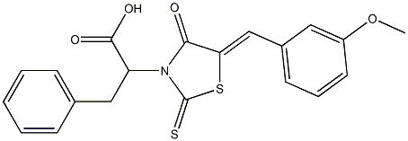 (Z)-2-(5-(3-methoxybenzylidene)-4-oxo-2-thioxothiazolidin-3-yl)-3-phenylpropanoic acid 구조식 이미지