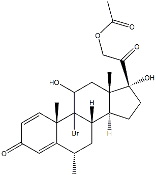 Prednisolone, 9-bromo-6.alpha.-methyl-, 21-acetate Structure