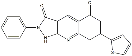 2-phenyl-7-thiophen-2-yl-1,6,7,8-tetrahydropyrazolo[3,4-b]quinoline-3,5-dione Structure