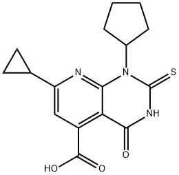 1-Cyclopentyl-7-cyclopropyl-2-mercapto-4-oxo-1,4-dihydropyrido[2,3-d]pyrimidine-5-carboxylic acid Structure