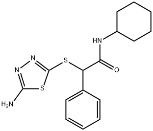 2-[(5-amino-1,3,4-thiadiazol-2-yl)sulfanyl]-N-cyclohexyl-2-phenylacetamide 구조식 이미지