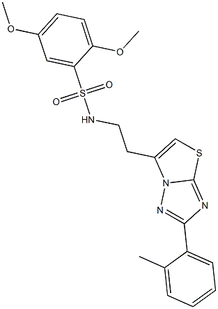 2,5-dimethoxy-N-[2-[2-(2-methylphenyl)-[1,3]thiazolo[3,2-b][1,2,4]triazol-6-yl]ethyl]benzenesulfonamide Structure