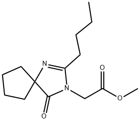 methyl 2-{2-butyl-4-oxo-1,3-diazaspiro[4.4]non-1-en-3-yl}acetate Structure