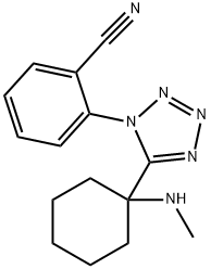 2-{5-[1-(methylamino)cyclohexyl]-1H-tetraazol-1-yl}benzonitrile 구조식 이미지