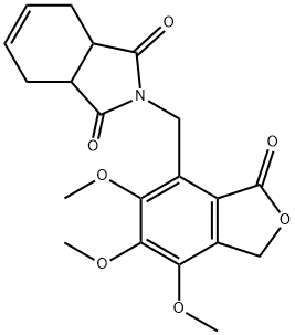 2-[(5,6,7-trimethoxy-3-oxo-1,3-dihydro-2-benzofuran-4-yl)methyl]-3a,4,7,7a-tetrahydro-1H-isoindole-1,3(2H)-dione 구조식 이미지