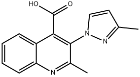 2-methyl-3-(3-methyl-1H-pyrazol-1-yl)quinoline-4-carboxylic acid 구조식 이미지