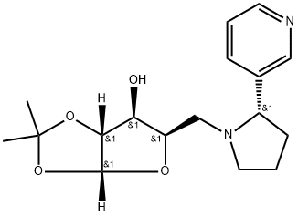 (3aR,5R,6S,6aR)-2,2-dimethyl-5-{[(2S)-2-(pyridin-3-yl)pyrrolidin-1-yl]methyl}-tetrahydro-2H-furo[2,3-d][1,3]dioxol-6-ol Structure