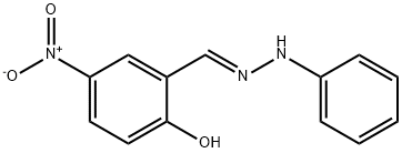 (E)-4-nitro-2-((2-phenylhydrazono)methyl)phenol Structure