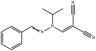 2-((2-benzylidene-1-isopropylhydrazinyl)methylene)malononitrile 구조식 이미지