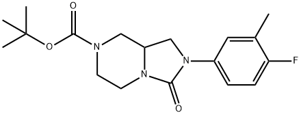 Imidazo[1,5-a]pyrazine-7(1H)-carboxylic acid, 2-(4-fluoro-3-methylphenyl)hexahydro-3-oxo-, 1,1-dimethylethyl ester Structure