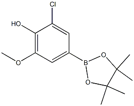 2-Chloro-6-methoxy-4-(4,4,5,5-tetramethyl-1,3,2-dioxaborolan-2-yl)phenol Structure