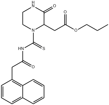 propyl (1-{[(1-naphthylacetyl)amino]carbonothioyl}-3-oxo-2-piperazinyl)acetate Structure