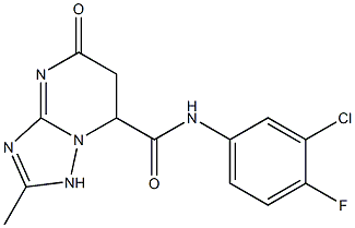 N-(3-chloro-4-fluorophenyl)-2-methyl-5-oxo-6,7-dihydro-1H-[1,2,4]triazolo[1,5-a]pyrimidine-7-carboxamide Structure