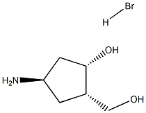 (1S,2S,4R)-4-amino-2-(hydroxymethyl)cyclopentan-1-ol hydrobromide Structure
