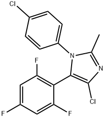 4-chloro-1-(4-chlorophenyl)-2-methyl-5-(2,4,6-trifluorophenyl)-1H-imidazole Structure