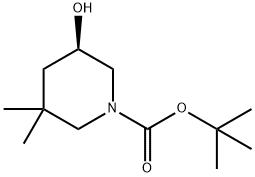 1-Piperidinecarboxylic acid, 5-hydroxy-3,3-dimethyl-, 1,1-dimethylethyl ester, (5R)- Structure