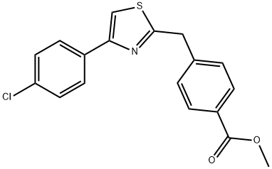 Benzoic acid, 4-[[4-(4-chlorophenyl)-2-thiazolyl]methyl]-, methyl ester 구조식 이미지