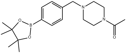 1-(4-(4-(4,4,5,5-Tetramethyl-1,3,2-dioxaborolan-2-yl)benzyl)piperazin-1-yl)ethanone Structure