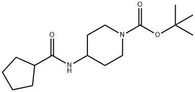tert-Butyl 4-(cyclopentanecarbonylamino)piperidine-1-carboxylate 구조식 이미지