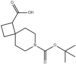 7-[(tert-butoxy)carbonyl]-7-azaspiro[3.5]nonane-1-carboxylic acid 구조식 이미지
