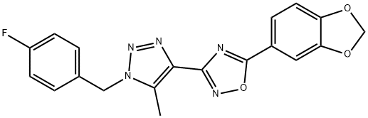 5-(1,3-benzodioxol-5-yl)-3-[1-[(4-fluorophenyl)methyl]-5-methyltriazol-4-yl]-1,2,4-oxadiazole Structure