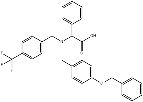 2-({[4-(benzyloxy)phenyl]methyl}({[4-(trifluoromethyl)phenyl]methyl})amino)-2-phenylacetic acid Structure