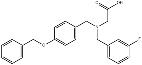 2-({[4-(benzyloxy)phenyl]methyl}[(3-fluorophenyl)methyl]amino)acetic acid Structure