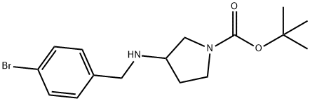 tert-butyl 3-{[(4-bromophenyl)methyl]amino}pyrrolidine-1-carboxylate 구조식 이미지