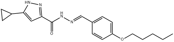 (E)-3-cyclopropyl-N-(4-(pentyloxy)benzylidene)-1H-pyrazole-5-carbohydrazide Structure