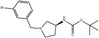 (S)-tert-Butyl 1-(3-bromobenzyl)pyrrolidin-3-ylcarbamate 구조식 이미지
