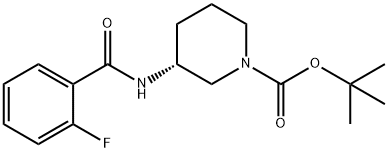 (R)-tert-Butyl 3-(2-fluorobenzamido)piperidine-1-carboxylate 구조식 이미지