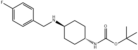 tert-Butyl (1R*,4R*)-4-(4-fluorobenzylamino)cyclohexylcarbamate Structure