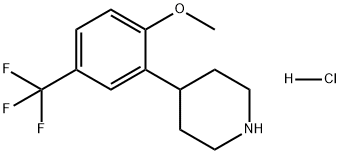 Piperidine, 4-[2-methoxy-5-(trifluoromethyl)phenyl]-, hydrochloride (1:1) 구조식 이미지