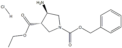 TRANS-4-AMINO-1-CBZ-PYRROLIDINE-3-CARBOXYLIC ACID ETHYL ESTER HCL Structure