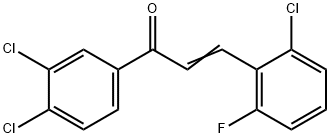 (2E)-3-(2-chloro-6-fluorophenyl)-1-(3,4-dichlorophenyl)prop-2-en-1-one 구조식 이미지