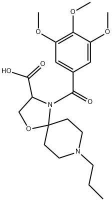 8-propyl-4-(3,4,5-trimethoxybenzoyl)-1-oxa-4,8-diazaspiro[4.5]decane-3-carboxylic acid 구조식 이미지