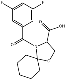 4-(3,5-difluorobenzoyl)-1-oxa-4-azaspiro[4.5]decane-3-carboxylic acid Structure