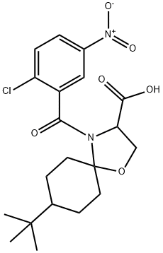 8-tert-butyl-4-(2-chloro-5-nitrobenzoyl)-1-oxa-4-azaspiro[4.5]decane-3-carboxylic acid Structure