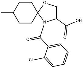4-(2-chlorobenzoyl)-8-methyl-1-oxa-4-azaspiro[4.5]decane-3-carboxylic acid 구조식 이미지