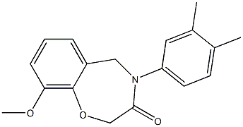 4-(3,4-dimethylphenyl)-9-methoxy-5H-1,4-benzoxazepin-3-one Structure