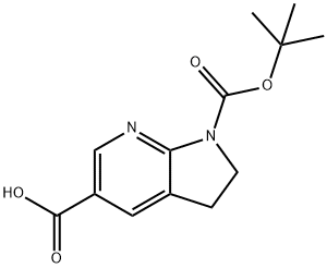 1-[(Tert-Butoxy)Carbonyl]-1H,2H,3H-Pyrrolo[2,3-B]Pyridine-5-Carboxylic Acid 구조식 이미지