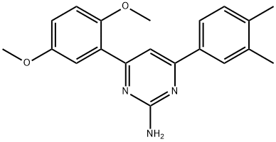 4-(2,5-dimethoxyphenyl)-6-(3,4-dimethylphenyl)pyrimidin-2-amine Structure