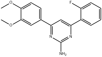 4-(3,4-dimethoxyphenyl)-6-(2-fluorophenyl)pyrimidin-2-amine 구조식 이미지