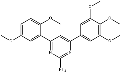 4-(2,5-dimethoxyphenyl)-6-(3,4,5-trimethoxyphenyl)pyrimidin-2-amine 구조식 이미지