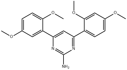 4-(2,4-dimethoxyphenyl)-6-(2,5-dimethoxyphenyl)pyrimidin-2-amine 구조식 이미지