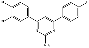 4-(3,4-dichlorophenyl)-6-(4-fluorophenyl)pyrimidin-2-amine 구조식 이미지